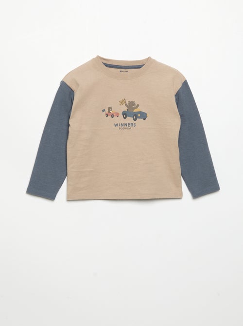 Bedrukt T-shirt met lange mouwen - Kiabi