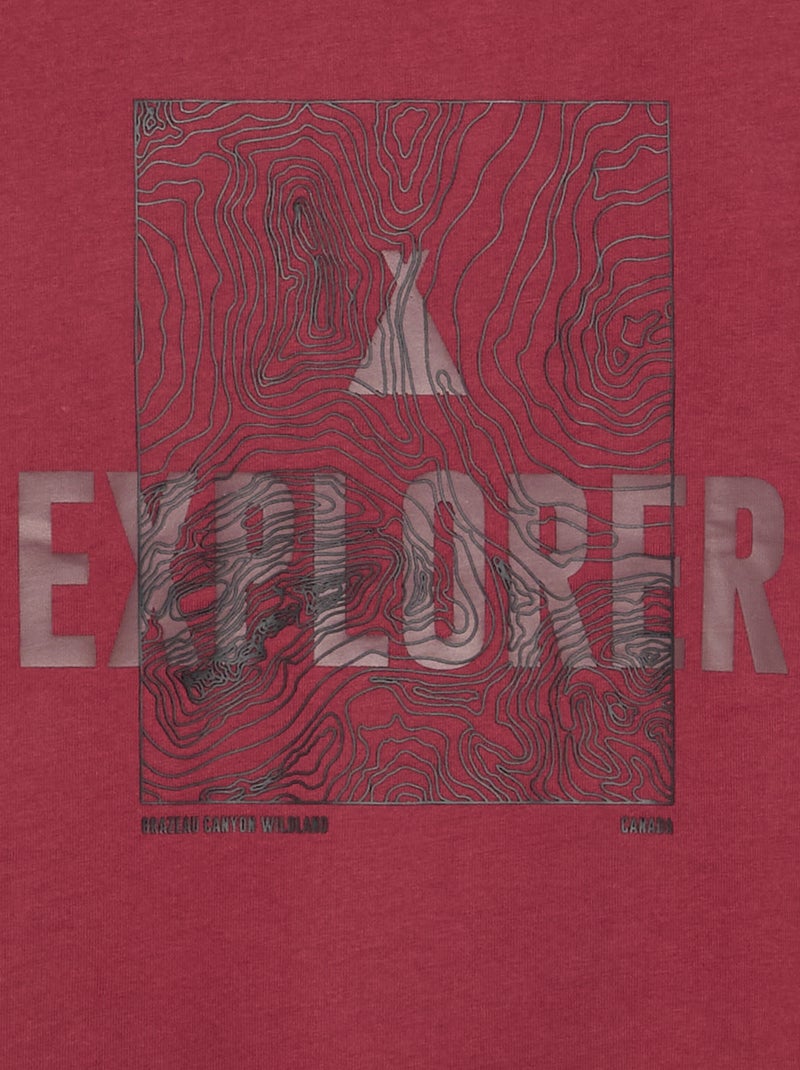 Bedrukt T-shirt met lange mouwen Rood - Kiabi