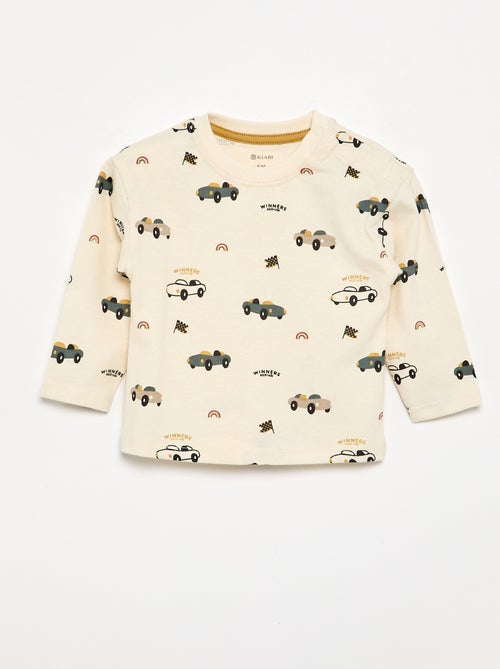 Bedrukt T-shirt met lange mouwen - Kiabi Bedrukt T-shirt met lange mouwen - Kiabi