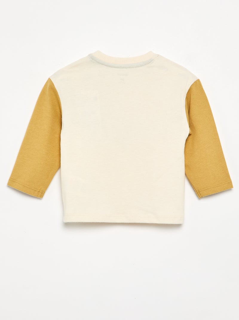 Bedrukt T-shirt met lange mouwen Wit - Kiabi