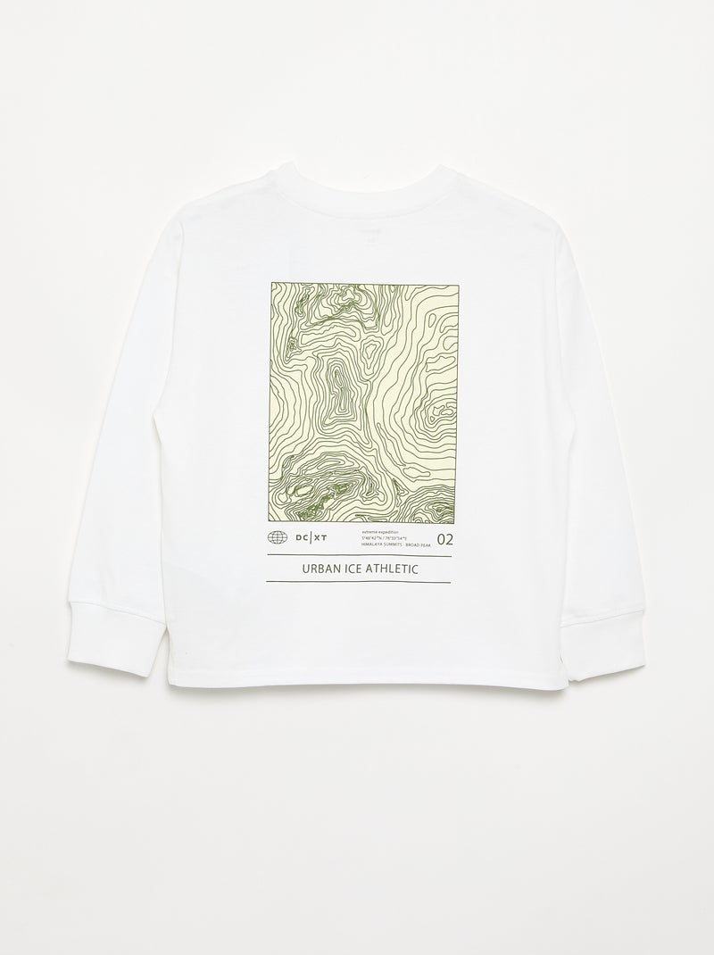 Bedrukt T-shirt met lange mouwen Wit - Kiabi