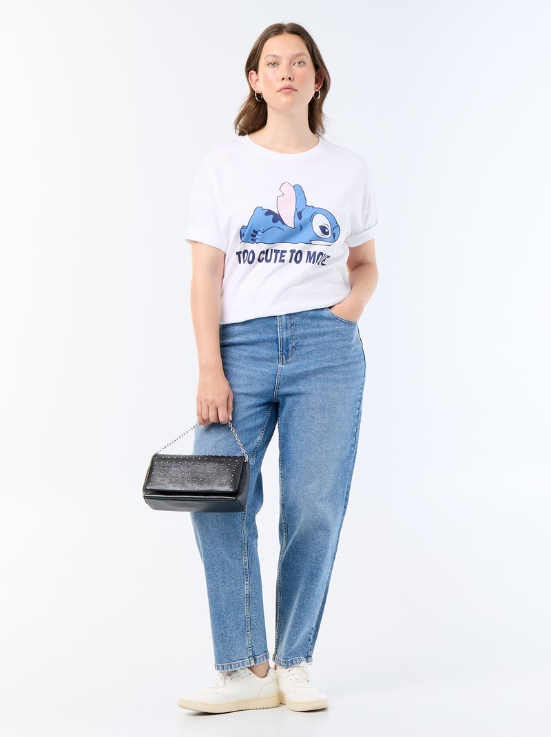 Bedrukt T-shirt 'Stitch' Wit - Kiabi