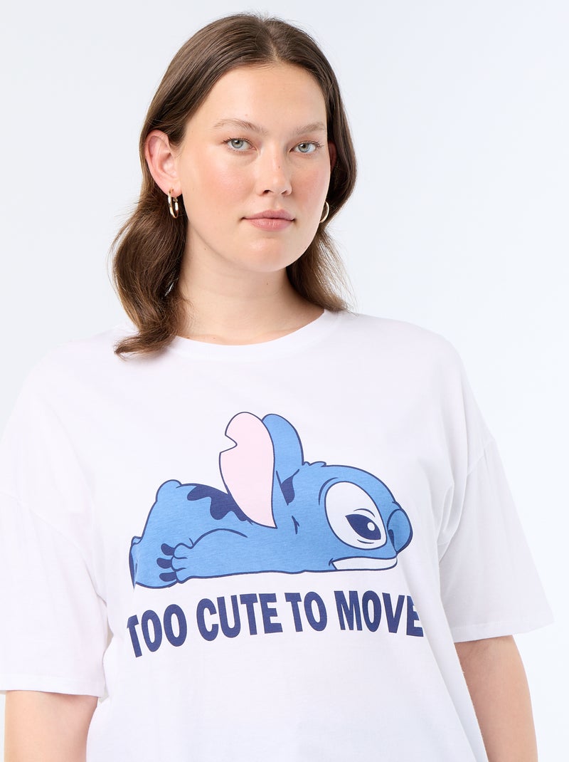 Bedrukt T-shirt 'Stitch' Wit - Kiabi
