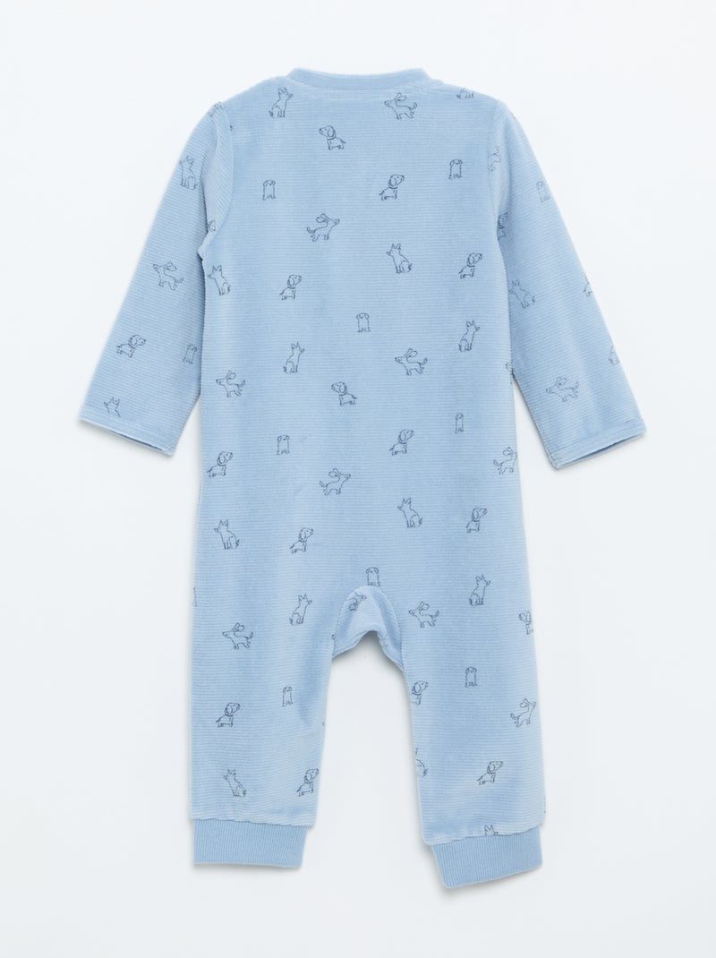 Bedrukt velours slaappakje Blauw - Kiabi