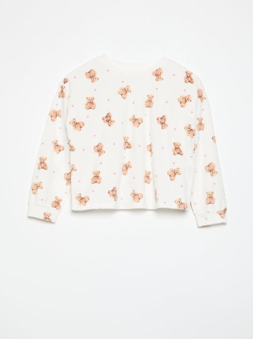 Bedrukte 2-delige pyjama - Sweater + broek - Kiabi