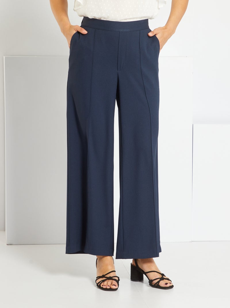 Bedrukte broek met wijde pijpen BLAUW - Kiabi