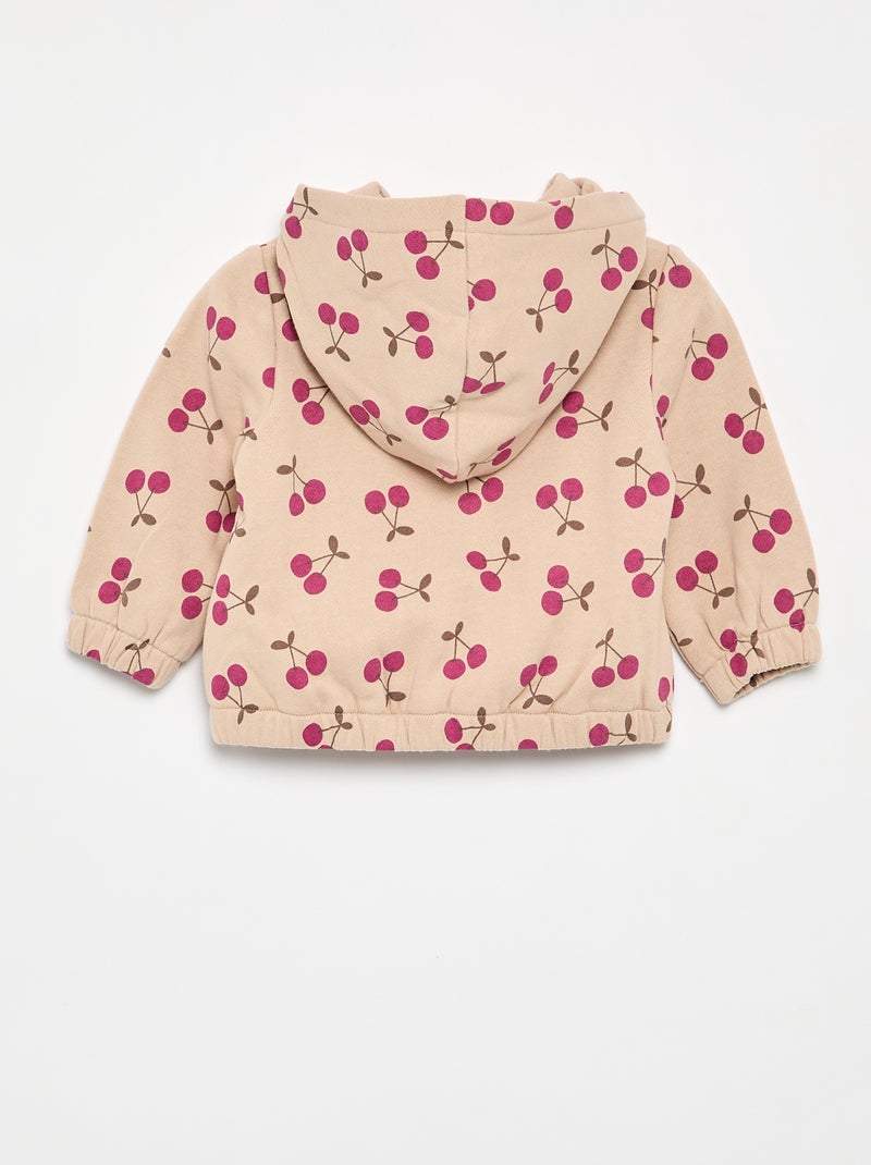 Bedrukte capuchonsweater Biege - Kiabi