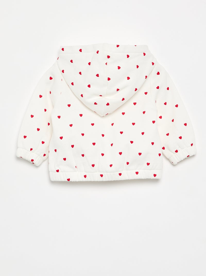 Bedrukte capuchonsweater Wit - Kiabi