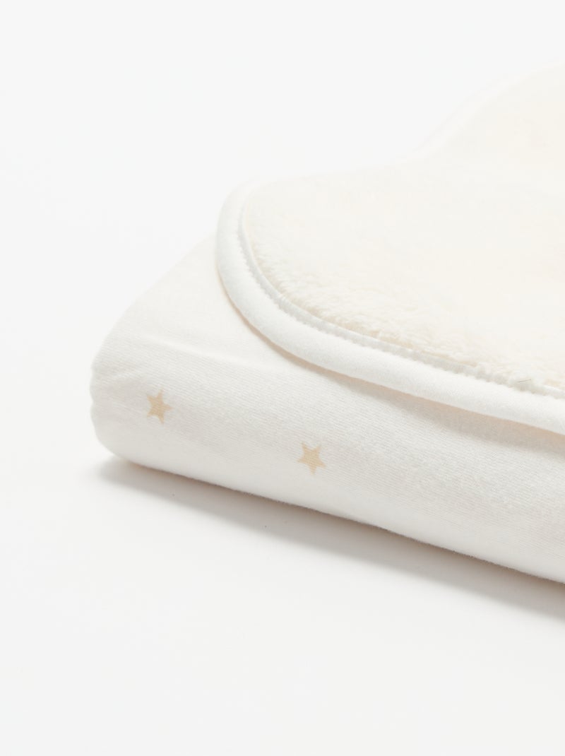 Bedrukte deken van fleece Wit - Kiabi