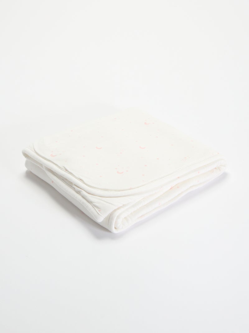 Bedrukte deken van jerseytricot en fleece Rose - Kiabi
