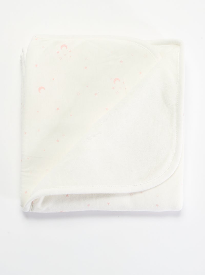 Bedrukte deken van jerseytricot en fleece Rose - Kiabi