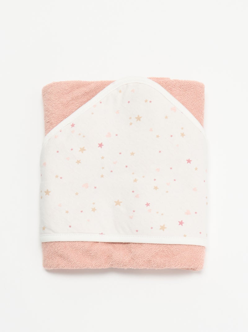 Bedrukte deken van katoenen jerseytricot en fleece Rose - Kiabi