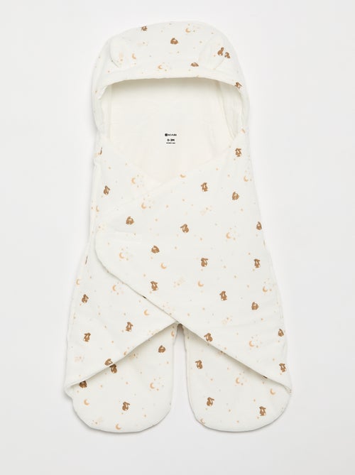 Bedrukte deken van katoenen jerseytricot en fleece - Kiabi