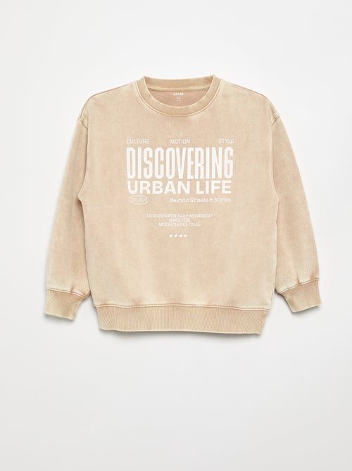 Bedrukte French Terry-sweater - Kiabi