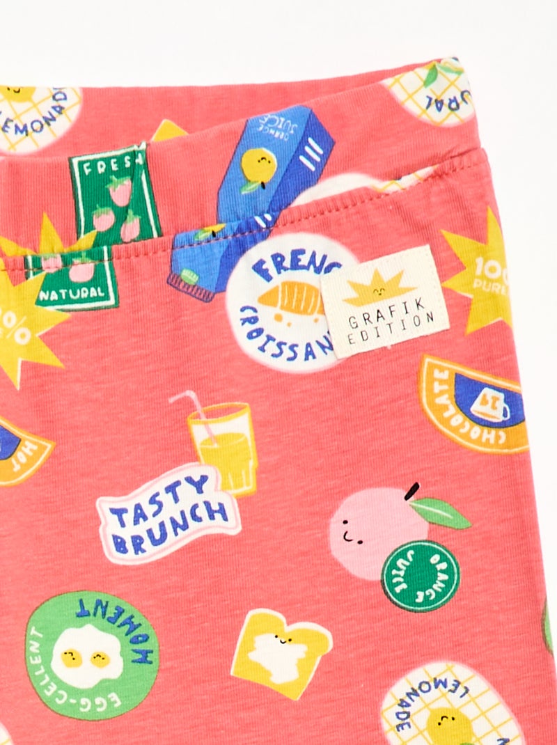 Bedrukte legging - Grafik Edition Rood - Kiabi