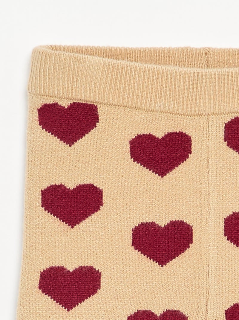 Bedrukte legging van compacte jerseytricot Biege - Kiabi