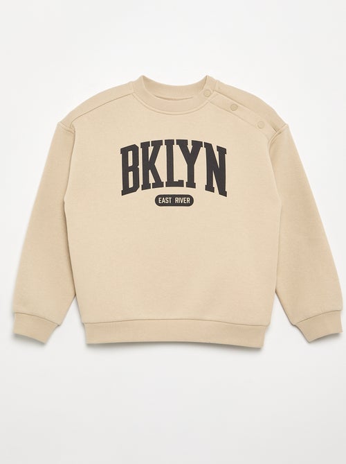Bedrukte molton sweater - gemakkelijk aan te trekken collectie - Kiabi