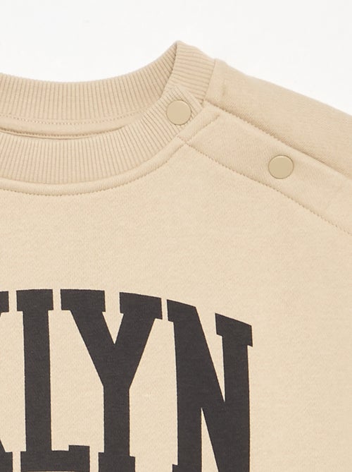 Bedrukte molton sweater - gemakkelijk aan te trekken collectie - Kiabi
