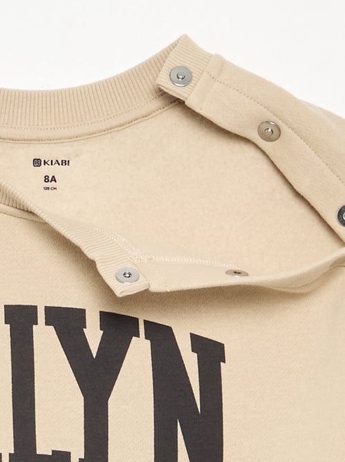Bedrukte molton sweater - gemakkelijk aan te trekken collectie - Kiabi