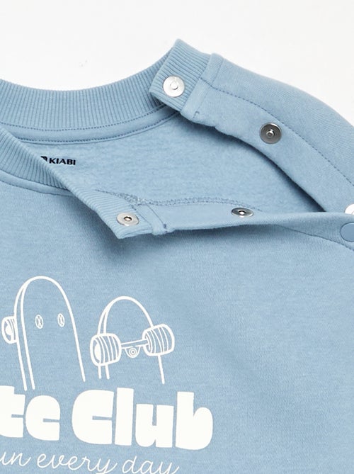 Bedrukte molton sweater - gemakkelijk aan te trekken collectie - Kiabi