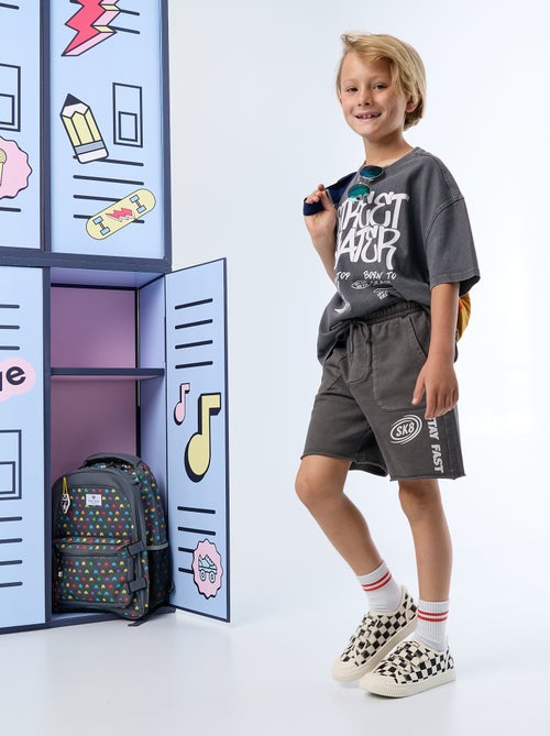 Bedrukte short van lichte molton - Kiabi