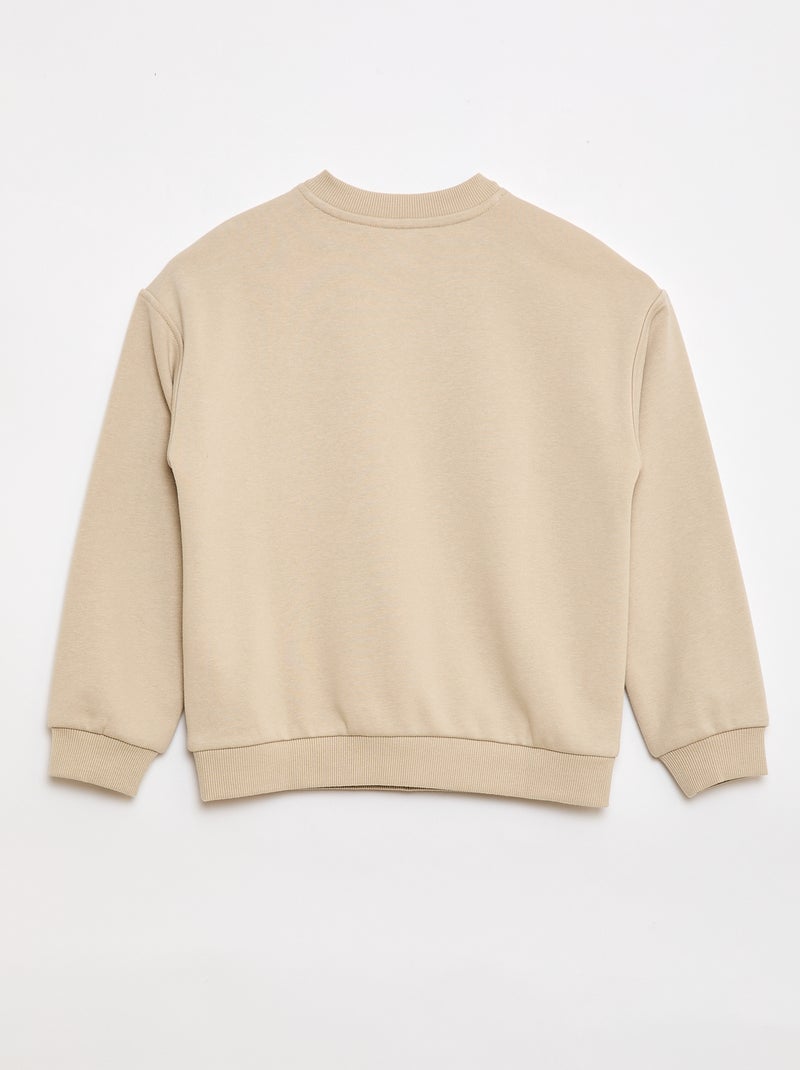 Bedrukte sweater - Gemakkelijk aan te trekken collectie Biege - Kiabi