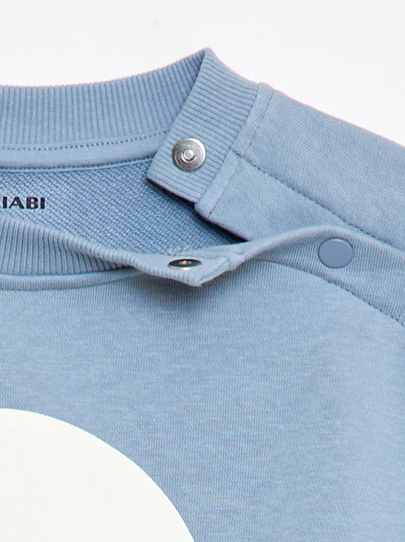 Bedrukte sweater - Gemakkelijk aan te trekken collectie Blauw - Kiabi