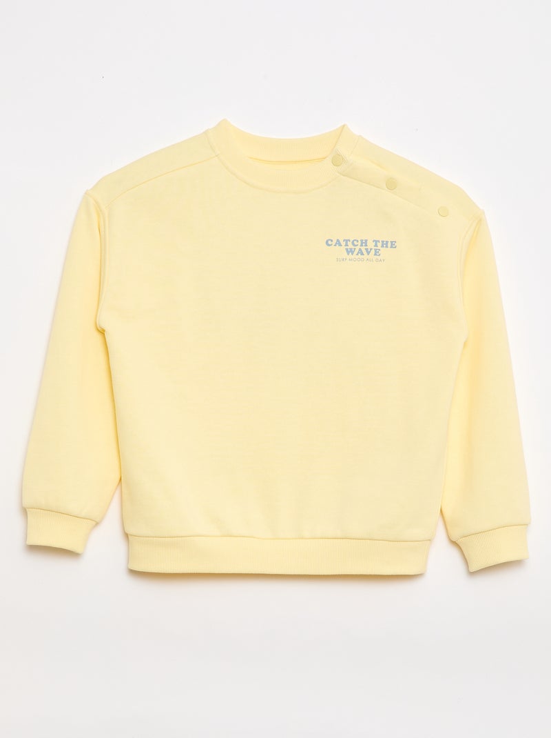 Bedrukte sweater - Makkelijk aan te trekken collectie Geel - Kiabi