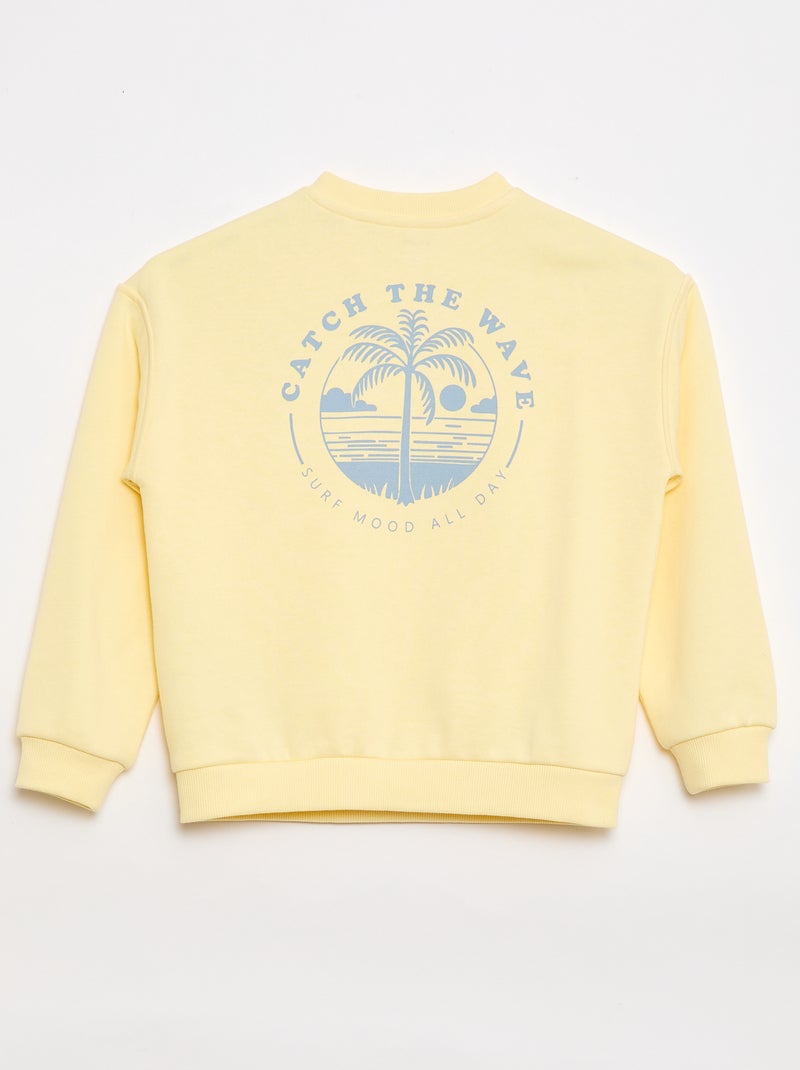 Bedrukte sweater - Makkelijk aan te trekken collectie Geel - Kiabi
