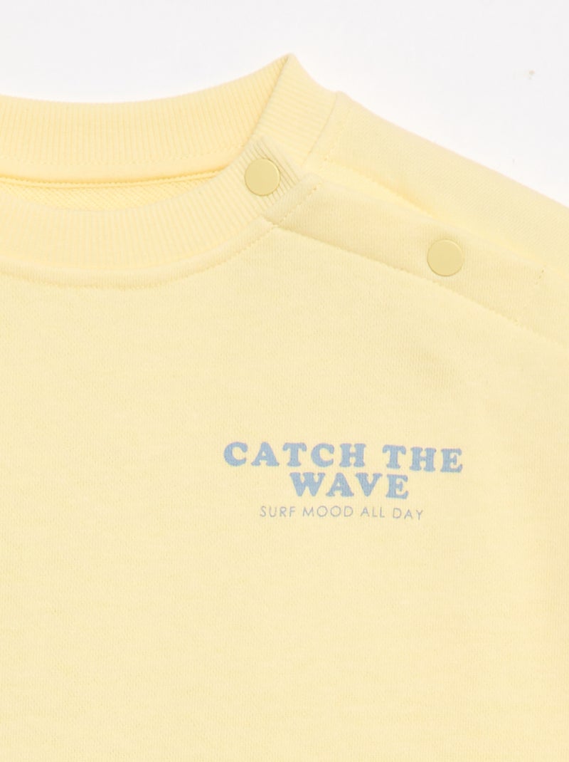 Bedrukte sweater - Makkelijk aan te trekken collectie Geel - Kiabi