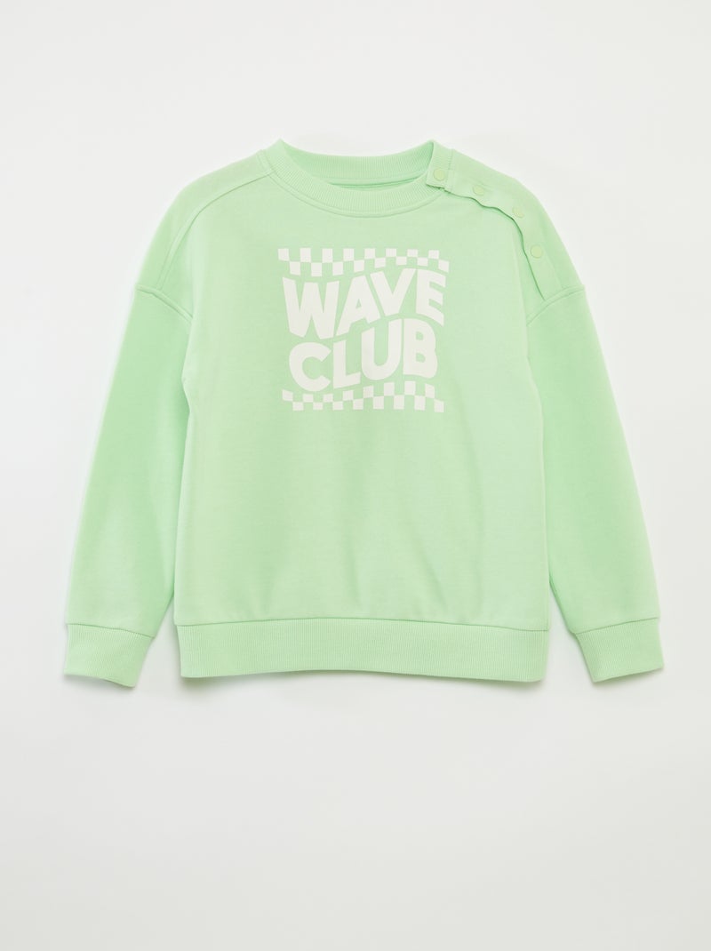Bedrukte sweater - makkelijk aan te trekken collectie GROEN - Kiabi