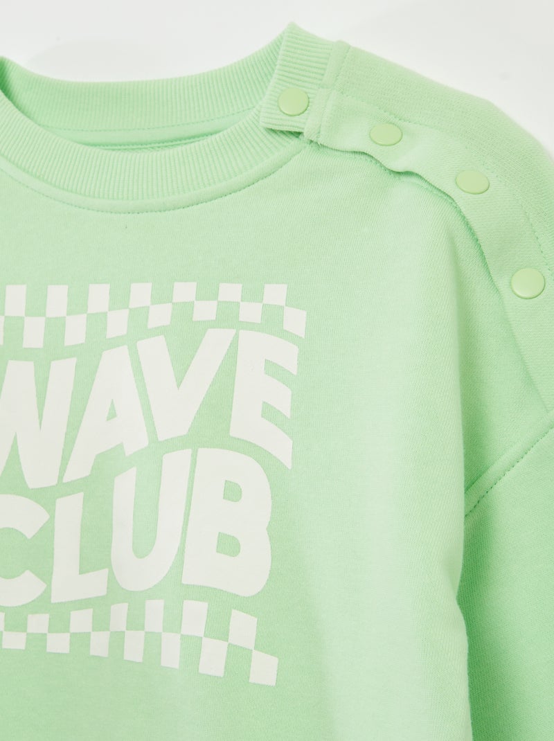 Bedrukte sweater - makkelijk aan te trekken collectie GROEN - Kiabi
