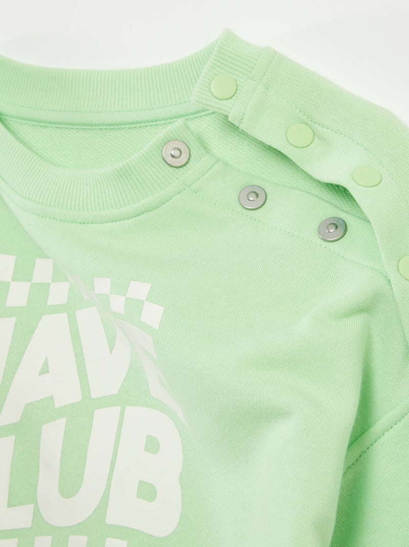 Bedrukte sweater - makkelijk aan te trekken collectie GROEN - Kiabi