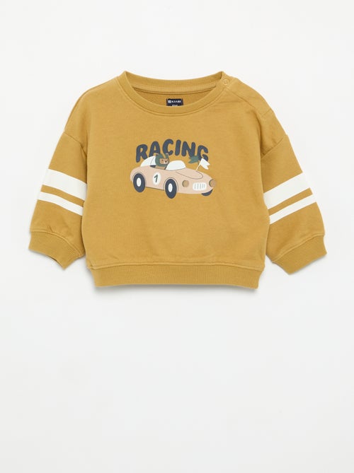 Bedrukte sweater met gestreepte lange mouwen - Kiabi