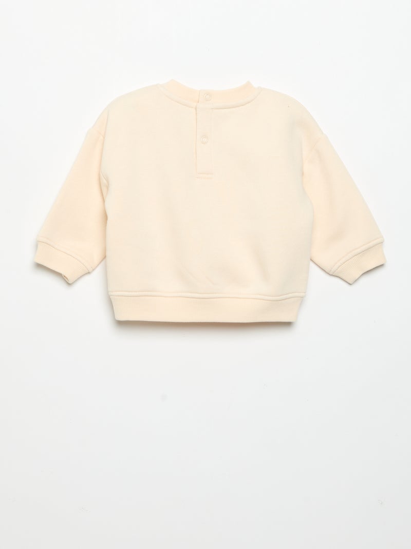 Bedrukte sweater met lange mouwen Wit - Kiabi