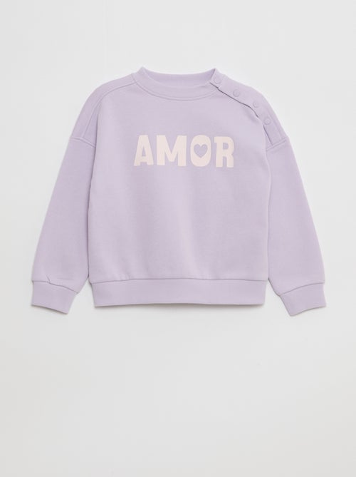 Bedrukte sweater met magnetische drukknopen op de schouder - gemakkelijk aan te trekken collectie - Kiabi