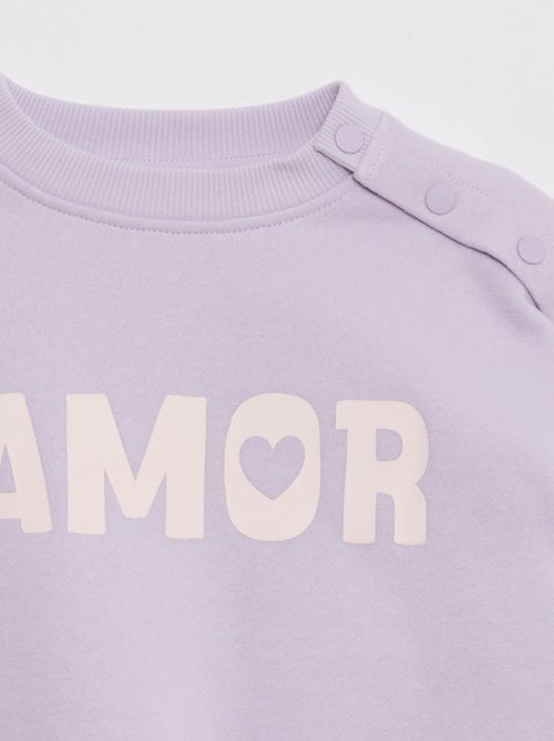 Bedrukte sweater met magnetische drukknopen op de schouder - gemakkelijk aan te trekken collectie - Kiabi