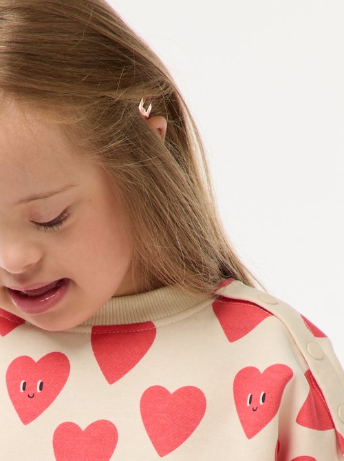 Bedrukte sweater met magnetische drukknopen op de schouder - gemakkelijk aan te trekken collectie - Kiabi