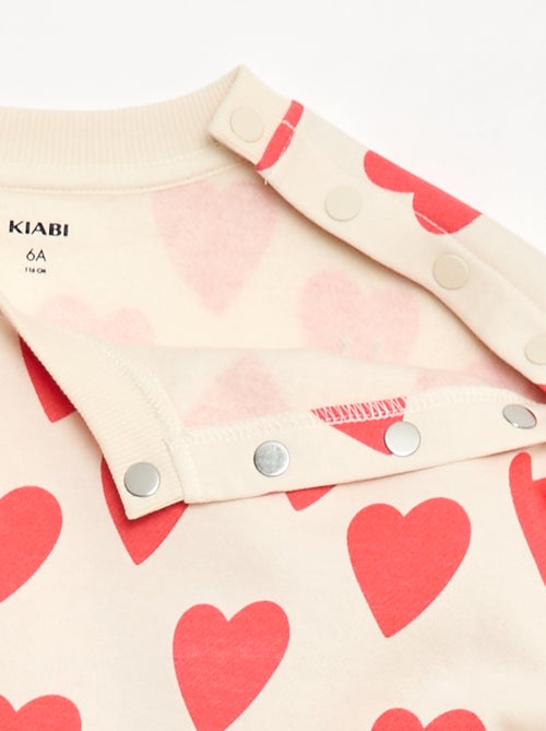 Bedrukte sweater met magnetische drukknopen op de schouder - gemakkelijk aan te trekken collectie - Kiabi