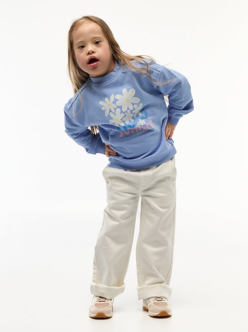 Bedrukte sweater van lichte molton - Makkelijk aan te trekken collectie - Kiabi