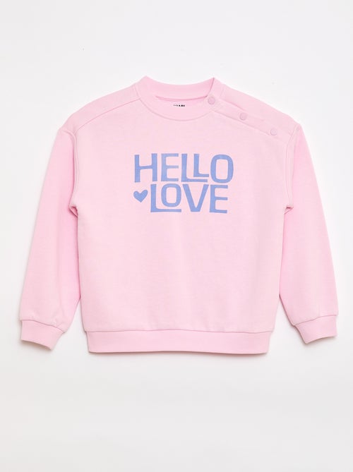 Bedrukte sweater van lichte molton - Makkelijk aan te trekken collectie - Kiabi