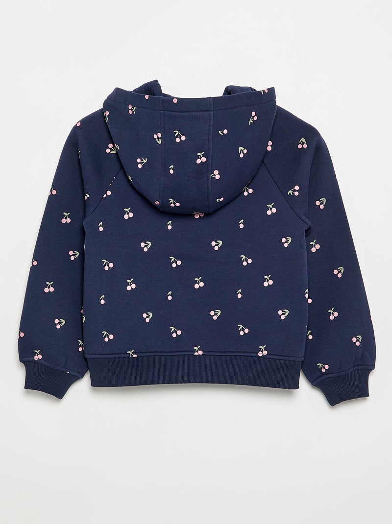 Bedrukte sweater van molleton - gemakkelijk aan te trekken collectie Blauw - Kiabi