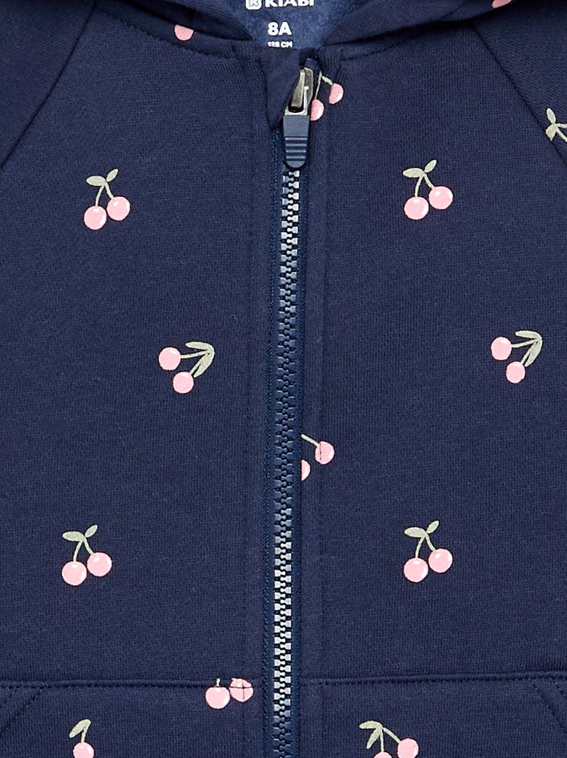 Bedrukte sweater van molleton - gemakkelijk aan te trekken collectie Blauw - Kiabi
