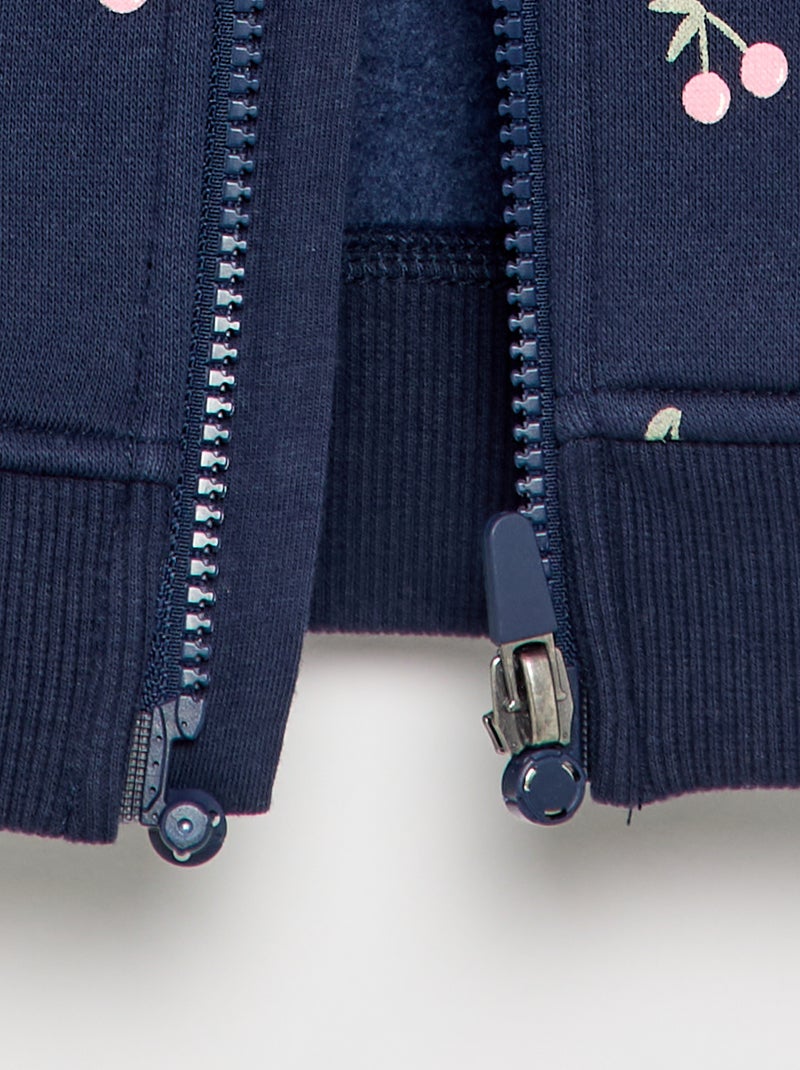 Bedrukte sweater van molleton - gemakkelijk aan te trekken collectie Blauw - Kiabi