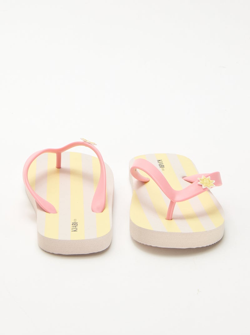 Bedrukte teenslippers Geel - Kiabi