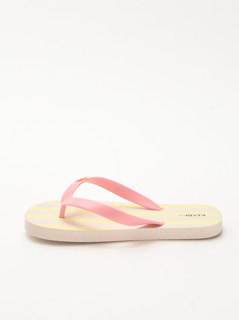 Bedrukte teenslippers Geel - Kiabi