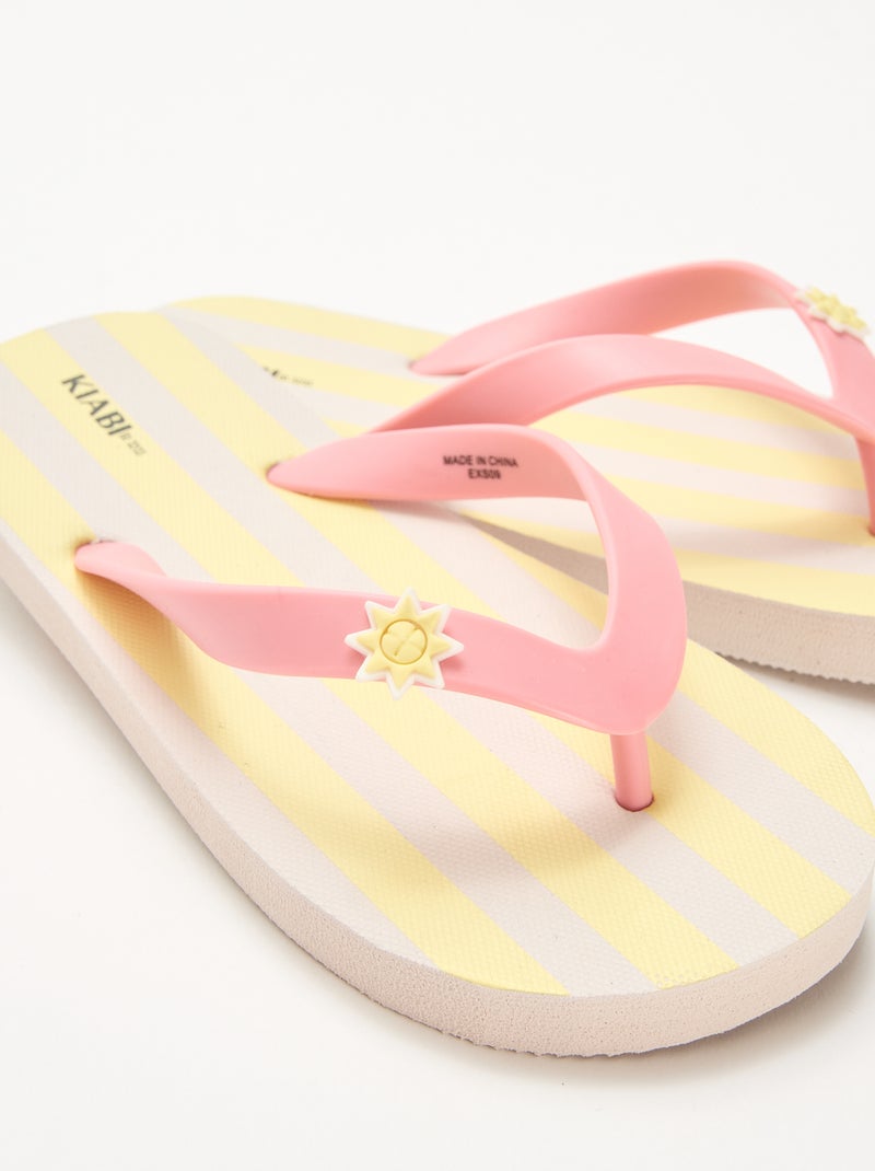 Bedrukte teenslippers Geel - Kiabi