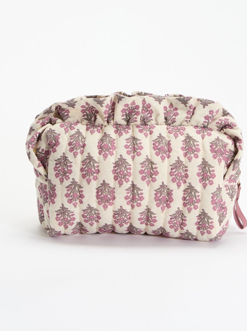 Bedrukte toilettas van textiel Rose - Kiabi