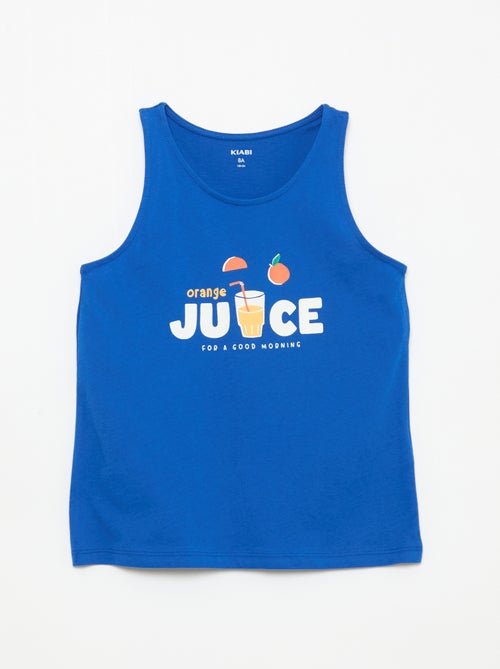 Bedrukte top met ronde hals - Kiabi