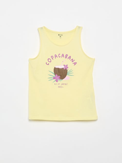 Bedrukte top met ronde hals - Kiabi